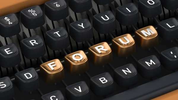 Typewriter with FORUM buttons — Stock Photo, Image