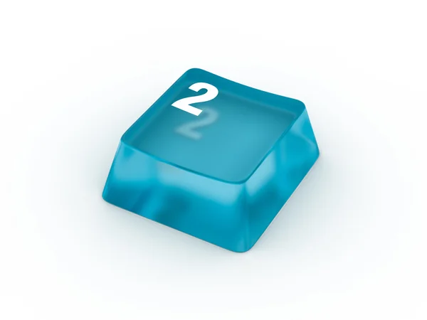 Tangentbord-knappen med nummer två — Stockfoto