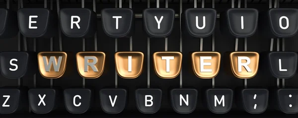 Maszyna do pisania z pisarzem przyciski — Zdjęcie stockowe