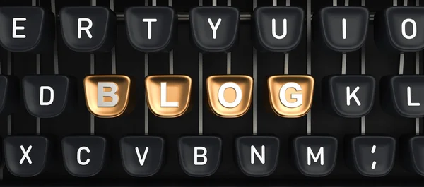 Typewriter with Blog buttons — Stock Photo, Image