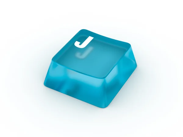 Letter J on transparent keyboard button — Stock Photo, Image