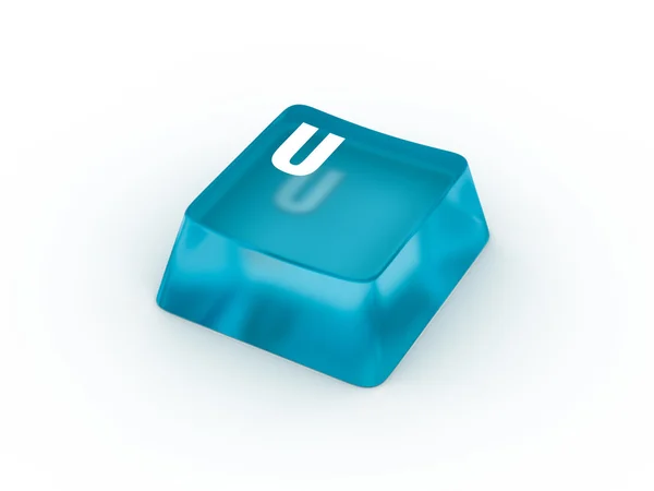 Letter U on transparent keyboard button — Stock Photo, Image