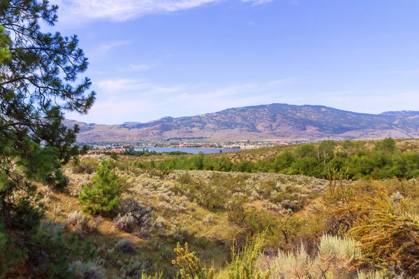 Landscape with mountains and lake — Stock Photo, Image