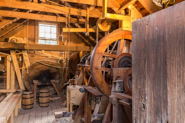 Inside grist mill Stock Photo