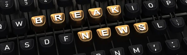 Typewriter with BRAKE NEWS buttons — Stock Photo, Image