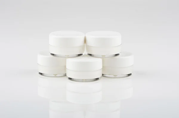 Blank White Facial Cream Jar Isolate White Background — Stock Photo, Image
