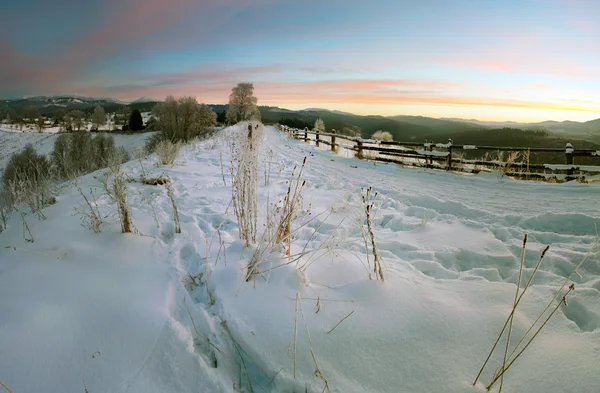 喀尔巴阡山山谷覆盖着新鲜的雪 雄伟的景观 乌克兰欧洲 — 图库照片