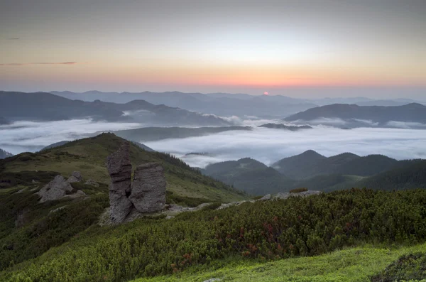 Paesaggio altopiano serale (Carpazi, Ucraina ) — Foto Stock