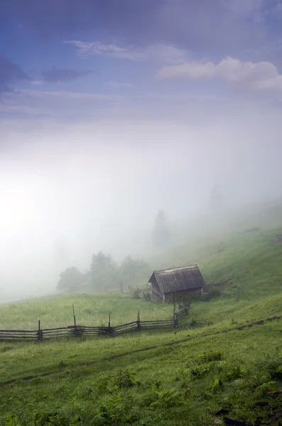 Wieczorem góra krajobraz płaskowyżu (Podkarpacie, Ukraina) — Zdjęcie stockowe