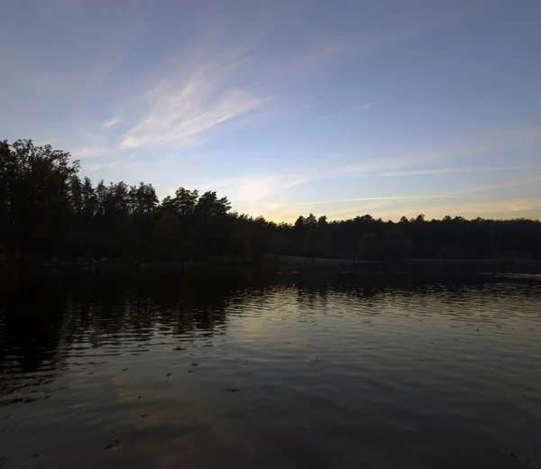 Goldener Herbst am See. Im Herbst war alles gelb. — Stockfoto