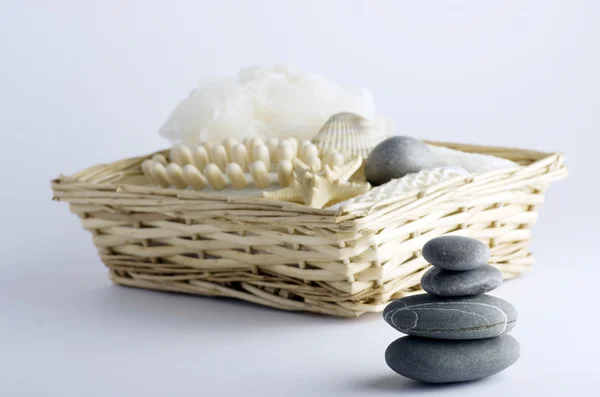 Health spa setting over white background — Stock Photo, Image