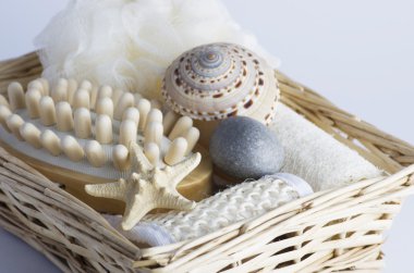 Sağlık spa ayar beyaz arka plan üzerinde 