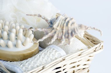 Sağlık spa ayar beyaz arka plan üzerinde