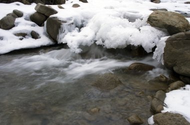 Karpat dağ dere akan su
