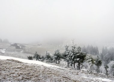 Kış sakin dağ manzarası