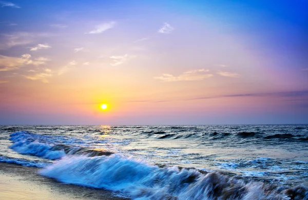 Landscape sea sunrice golden sky — Stock Photo, Image