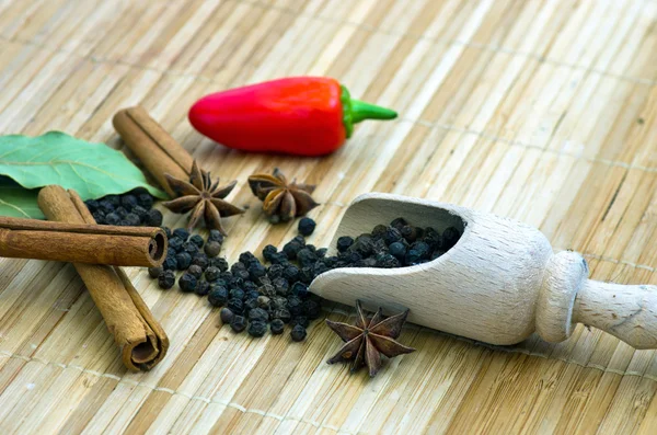 Spices. Spice in Wooden background. Herbs. — Stock Photo, Image