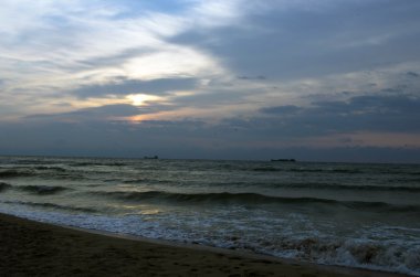 andscape deniz sunrice altın gökyüzü