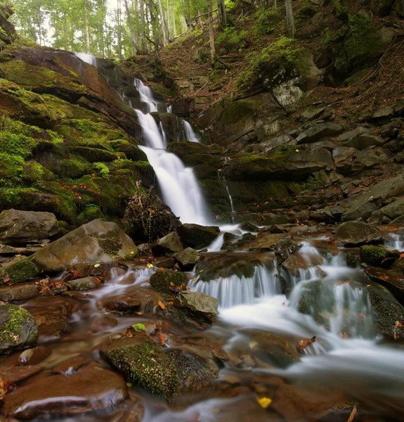 Paysage d'automne avec rivière en forêt — Photo