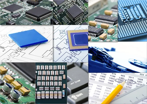 Collage di moderne tecnologie dell'informazione — Foto Stock