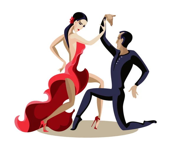 Jeune couple dansant — Image vectorielle