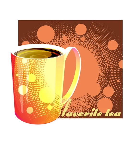 Taza de té caliente — Vector de stock