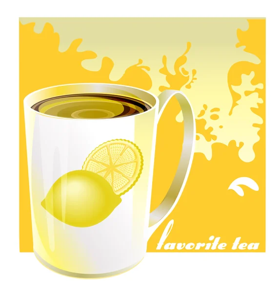 Taza de té caliente — Vector de stock