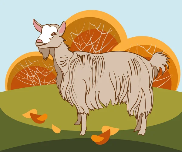 Goats to the pasture — Stock Vector