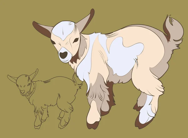 Silhueta de uma cabra de montanha —  Vetores de Stock