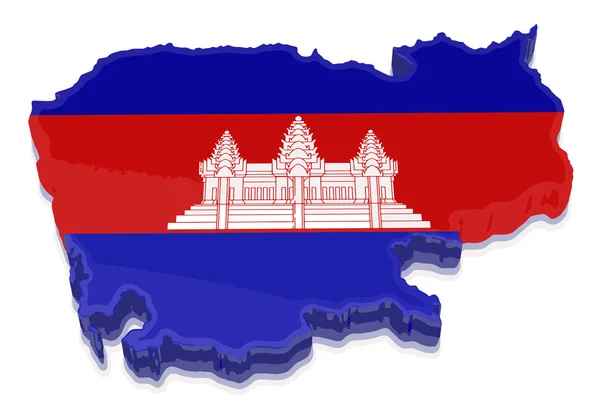 Imagem vetorial de Mapa de Camboja — Vetor de Stock