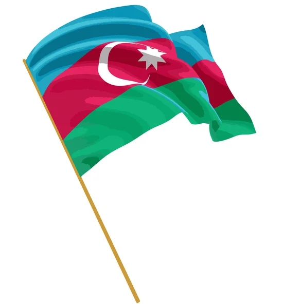 Vector image of Azerbaijan flag with fabric surface texture — Stock Vector