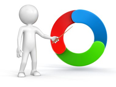 Adam ve dairesel grafik. Görüntü kırpma yolu ile