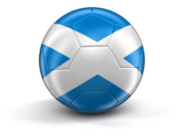 İskoç bayrağıyla futbol futbol. Görüntü kırpma yolu ile