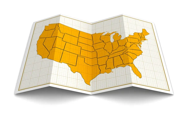 Mappa degli Stati Uniti. Immagine con percorso di ritaglio . — Foto Stock