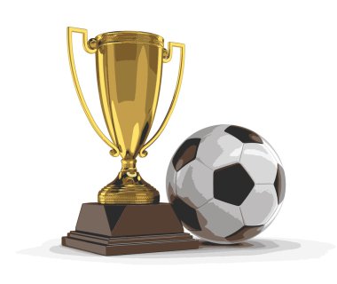 Vektör görüntü Trophy Kupası ve futbol futbol