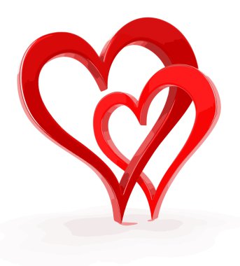 İki ilişkili kalp vektör görüntü