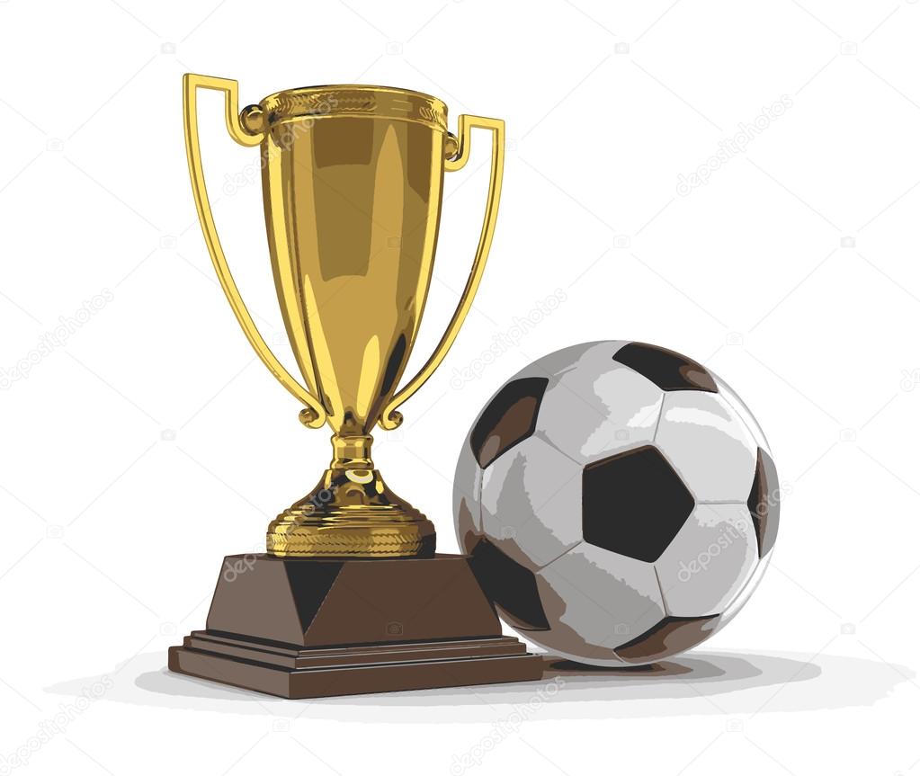 Vector image of Trophy Cup and Soccer football