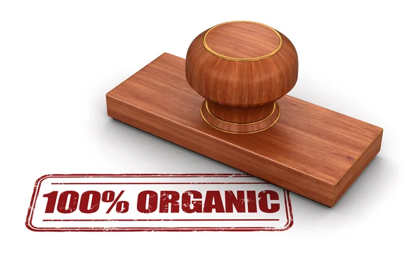 Stamp 100% Organic.  Image with clipping path — Stock Photo, Image