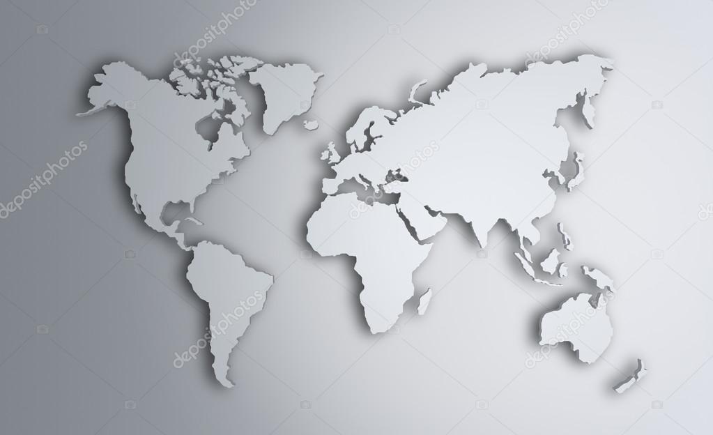 World Map. Image with clipping path