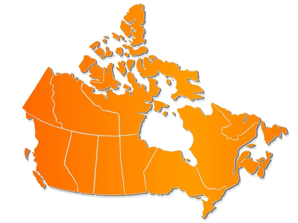 カナダのマップのベクトル画像 — ストックベクタ
