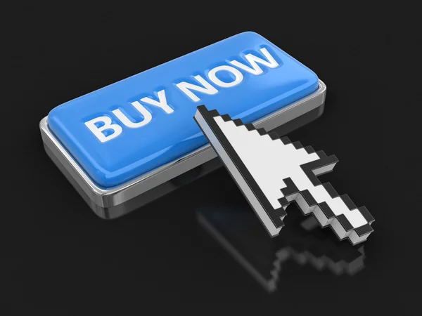Kurzor a tlačítko Koupit nyní. Obrázek s ořezovou cestou — Stock fotografie