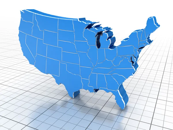 Mapa dos EUA. Imagem com caminho de recorte . — Fotografia de Stock