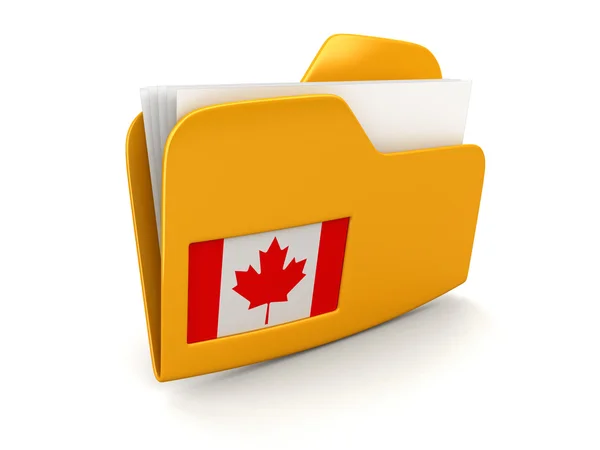 フォルダーとカナダの旗のリスト。クリッピング パスとイメージ — ストック写真