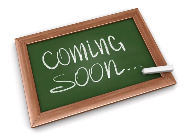 Blackboard  with Coming soon. Image with clipping path — Stock Photo, Image