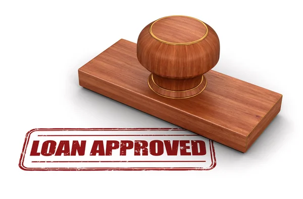 Stamp Loan Approved.  Image with clipping path — Stock Photo, Image