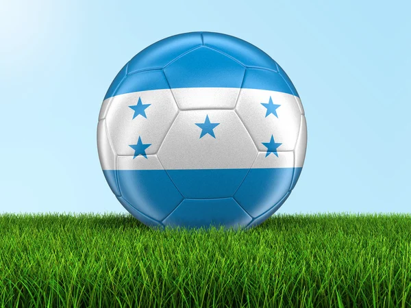 Fußball mit Ehrenflagge. Bild mit Ausschnittspfad — Stockfoto