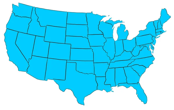 Χάρτη των ΗΠΑ. Εικόνα με διαδρομή αποκοπής. — Φωτογραφία Αρχείου