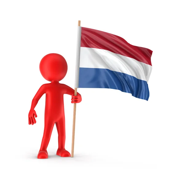 Man and Netherlands flag. Image with clipping path — Stock Photo, Image