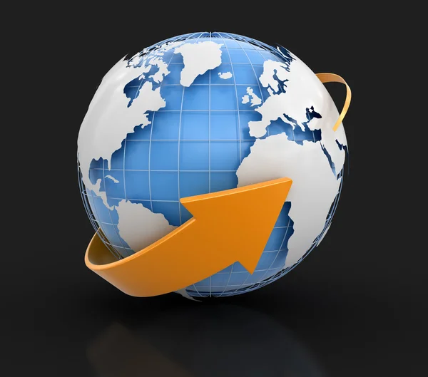 3D globe. Afbeelding met uitknippad — Stockfoto