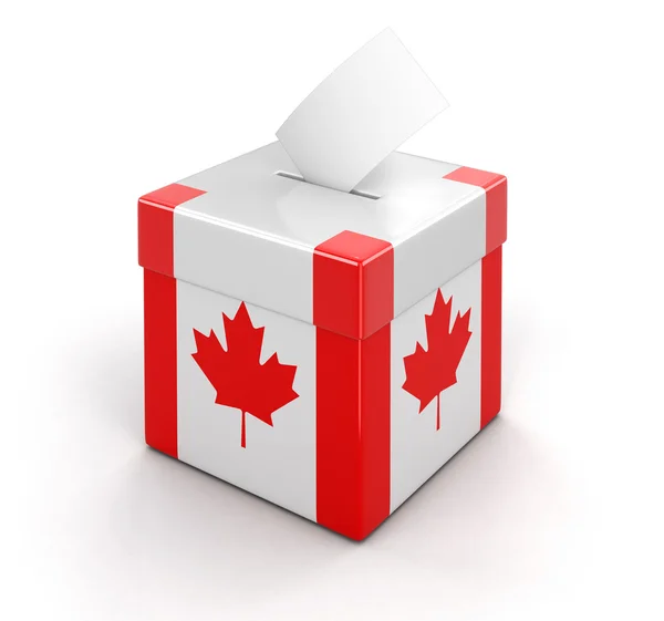 カナダの旗の投票箱。クリッピング パスとイメージ — ストック写真